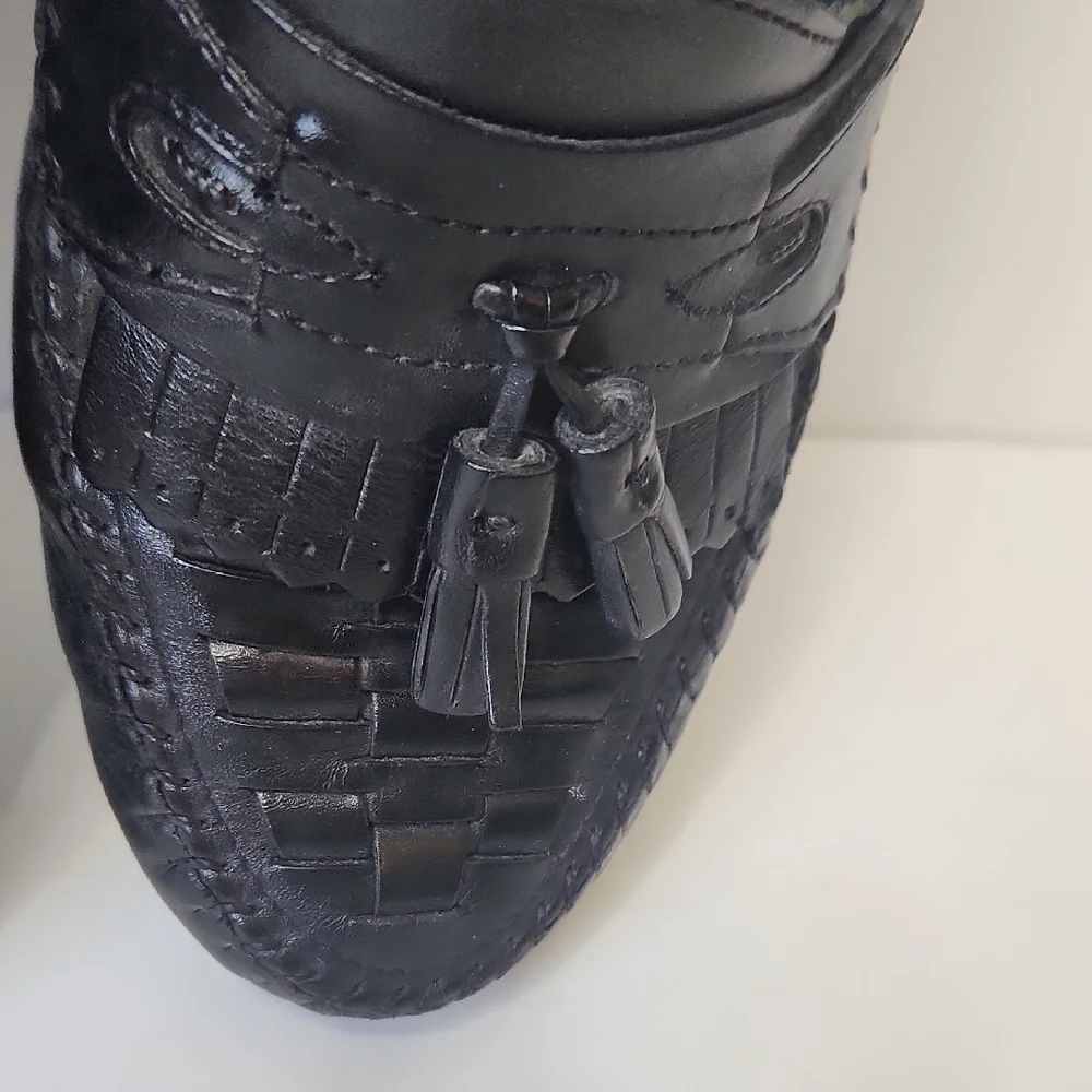 Dr. Scholl's Men's Black Leather Slip-On Loafers Size 9